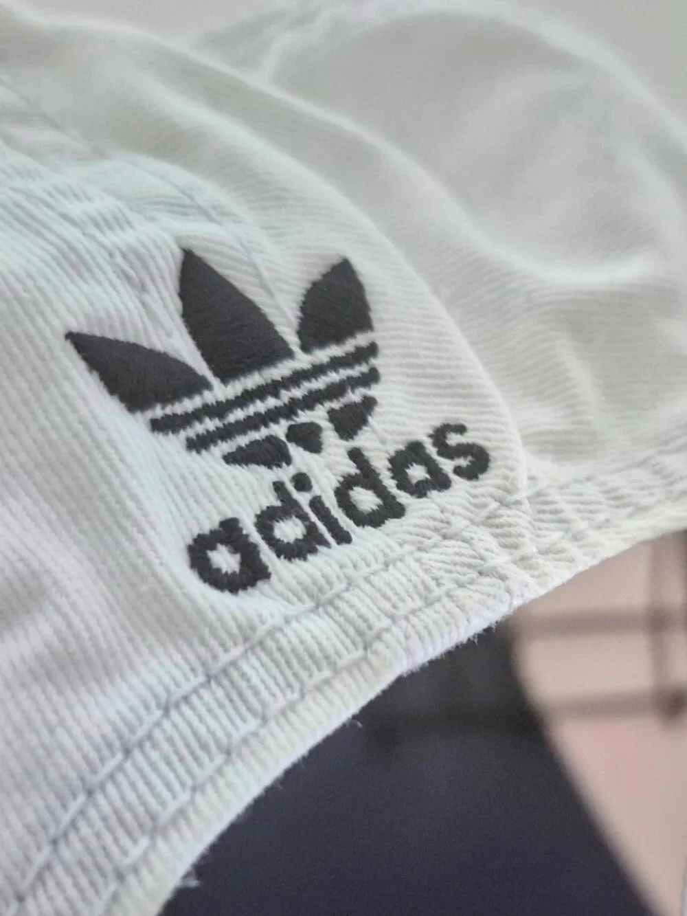 Adidas Baseball Hat Cap, White w/ Black Logo, One Size, Adjustable